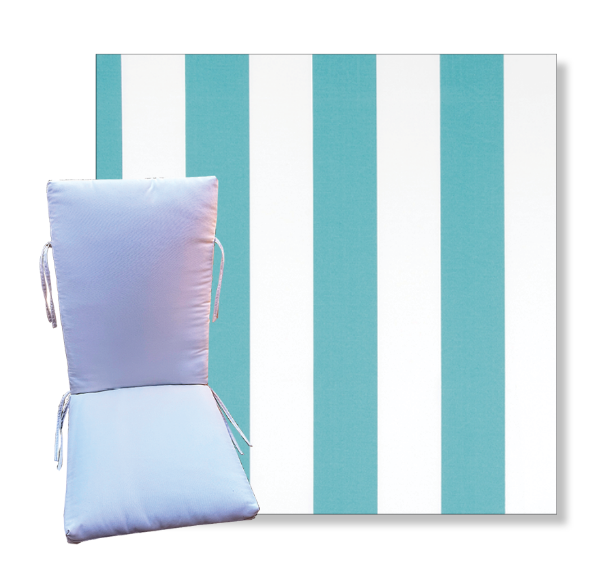 Vertical Aqua by Premier Prints -  Universal Patio Chair Cushion With Ties