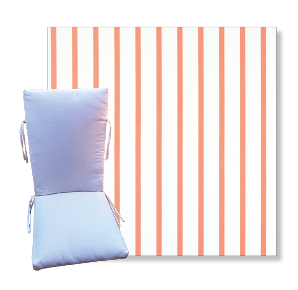 Windslow Coral by Premier Prints -  Universal Patio Chair Cushion With Ties