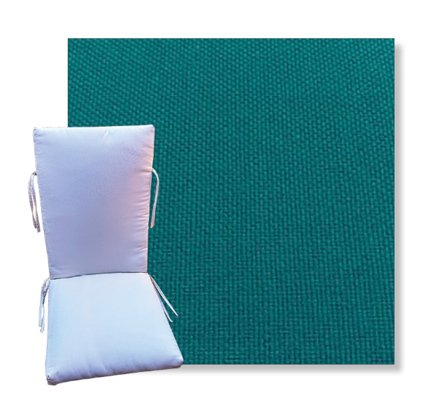 Brightside Teal by Revolution Outdoor Fabrics -  Universal Patio Chair Cushion With Ties