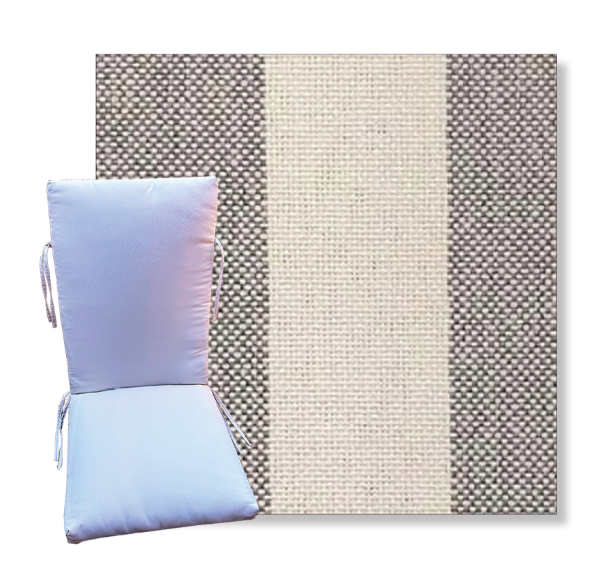 Nantucket Charcoal by Revolution Outdoor Fabrics -  Universal Patio Chair Cushion With Ties