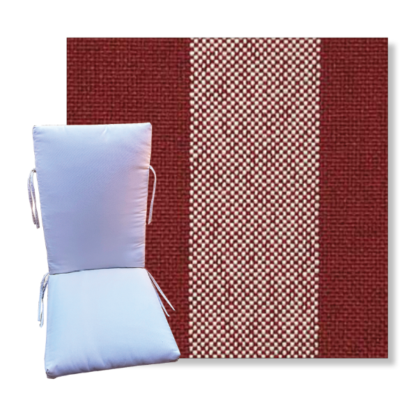 Nantucket Red by Revolution Outdoor Fabrics -  Universal Patio Chair Cushion With Ties