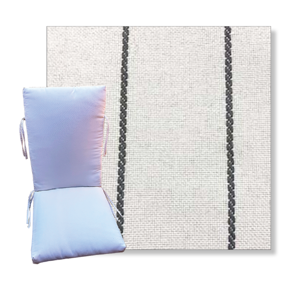 Pencil Charcoal by Revolution Outdoor Fabrics -  Universal Patio Chair Cushion With Ties