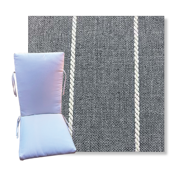 Pencil Pewter by Revolution Outdoor Fabrics -  Universal Patio Chair Cushion With Ties