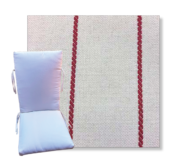 Pencil Poppy by Revolution Outdoor Fabrics -  Universal Patio Chair Cushion With Ties