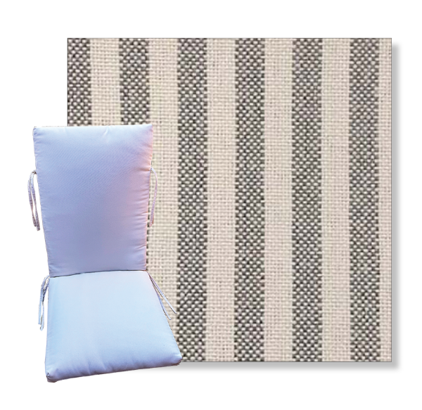 Sailboat Charcoal by Revolution Outdoor Fabrics -  Universal Patio Chair Cushion With Ties