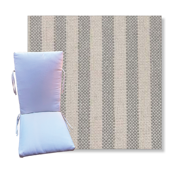 Sailboat Gray by Revolution Outdoor Fabrics -  Universal Patio Chair Cushion With Ties