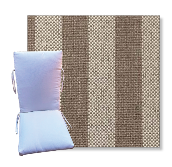 Seaport Brown l by Revolution Outdoor Fabrics -  Universal Patio Chair Cushion With Ties