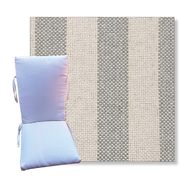 Seaport Gray by Revolution Outdoor Fabrics -  Universal Patio Chair Cushion With Ties