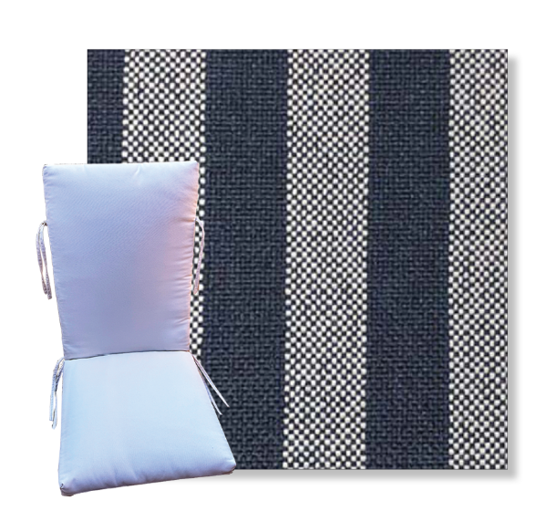 Seaport Navy by Revolution Outdoor Fabrics -  Universal Patio Chair Cushion With Ties