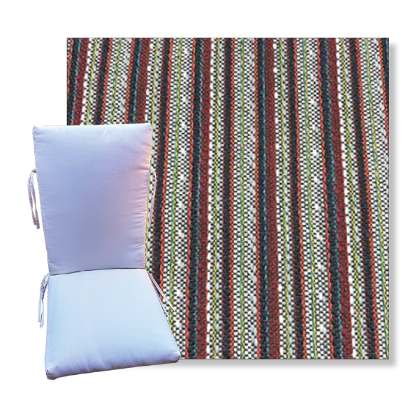 Bennett Rainbow by Revolution Outdoor Fabrics -  Universal Patio Chair Cushion With Ties