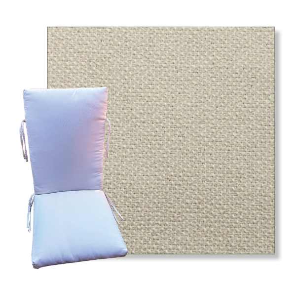 Bluepoint Ivory by Revolution Outdoor Fabrics -  Universal Patio Chair Cushion With Ties