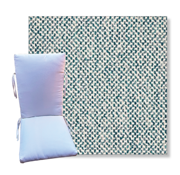 Bluepoint Lagoon by Revolution Outdoor Fabrics -  Universal Patio Chair Cushion With Ties