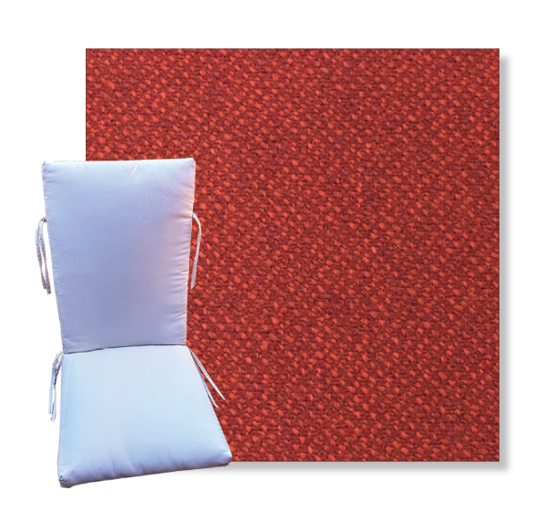 Bluepoint Red by Revolution Outdoor Fabrics -  Universal Patio Chair Cushion With Ties