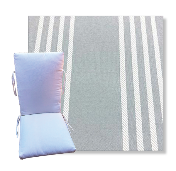 Shade Aluminum by Revolution Outdoor Fabrics -  Universal Patio Chair Cushion With Ties