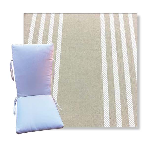 Shade Sand by Revolution Outdoor Fabrics -  Universal Patio Chair Cushion With Ties