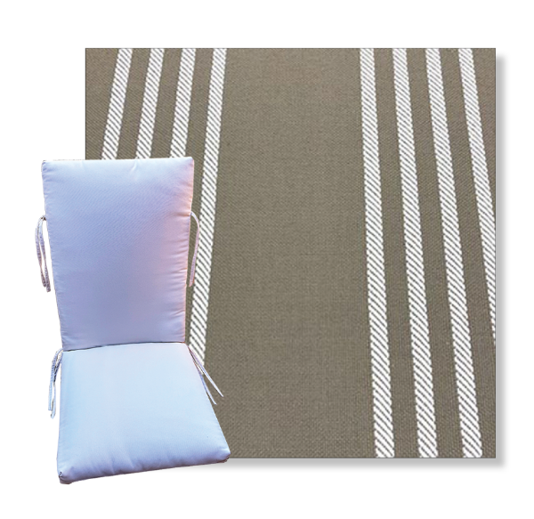 Shade Taupe by Revolution Outdoor Fabrics -  Universal Patio Chair Cushion With Ties