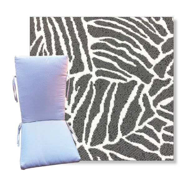 Corola Gray by Revolution Outdoor Fabrics -  Universal Patio Chair Cushion With Ties