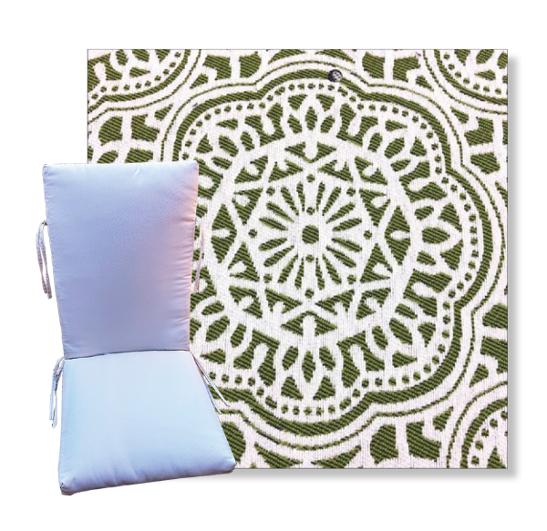 Gwyneth Green by Revolution Outdoor Fabrics -  Universal Patio Chair Cushion With Ties