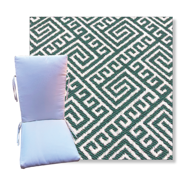 Hatteras Spa by Revolution Outdoor Fabrics -  Universal Patio Chair Cushion With Ties