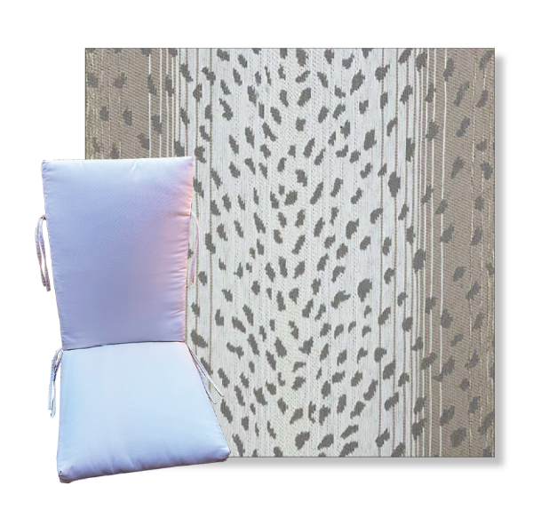 Island Hopper Natural by Revolution Outdoor Fabrics -  Universal Patio Chair Cushion With Ties