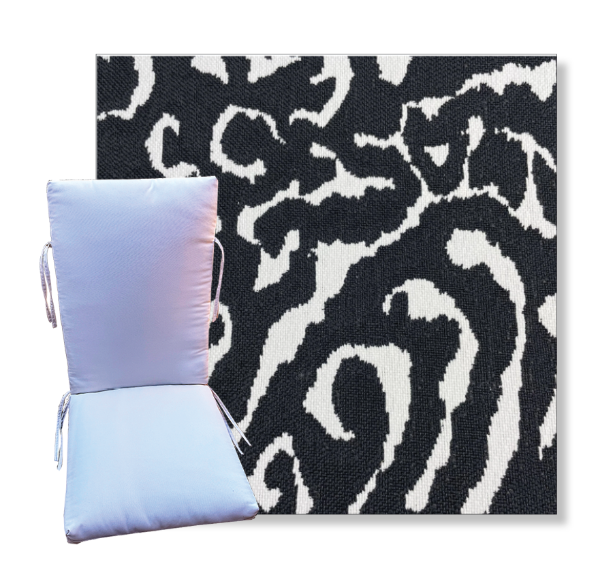 Janus Carbon by Revolution Outdoor Fabrics - Universal Patio Chair Cushion With Ties