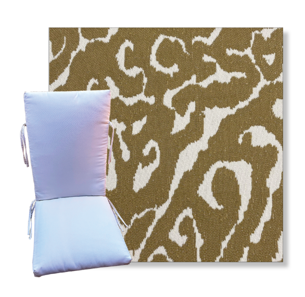 Janus Straw by Revolution Outdoor Fabrics - Universal Patio Chair Cushion With Ties