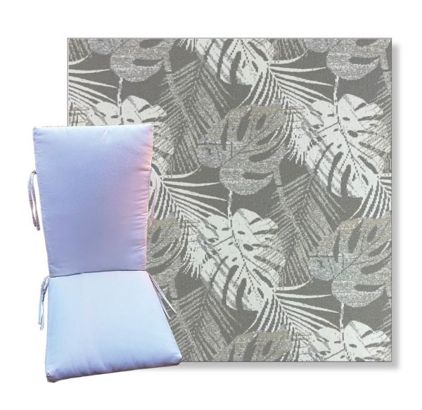 Kauai Fog by Revolution Outdoor Fabrics - Universal Patio Chair Cushion With Ties