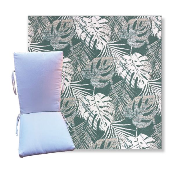 Kauai Mint by Revolution Outdoor Fabrics - Universal Patio Chair Cushion With Ties