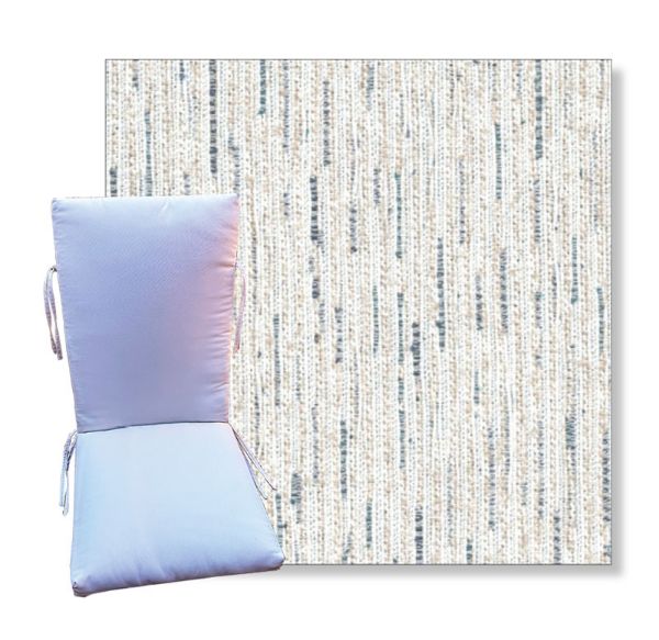 Palm Springs Navy by Revolution Outdoor Fabrics - Universal Patio Chair Cushion With Ties