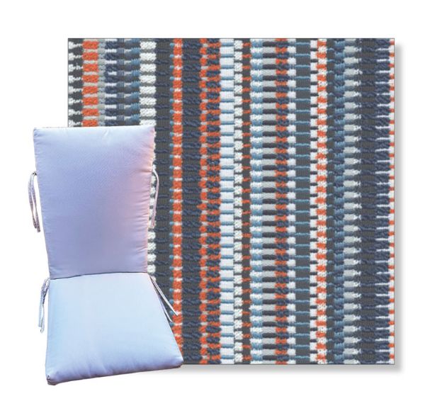 Pamlico Bay Navy by Revolution Outdoor Fabrics - Universal Patio Chair Cushion With Ties