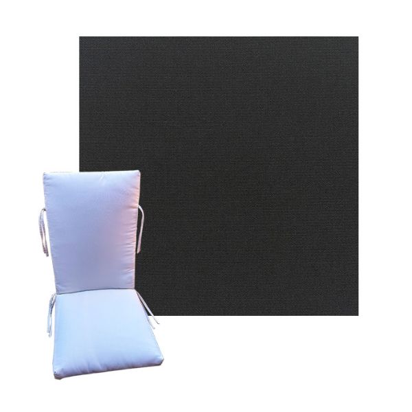 Sunbrella Canvas Black Universal Patio Chair Cushion in 9 sizes. - Sunbrella Cushions for Chairs