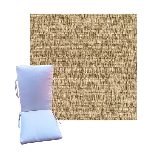 Sunbrella Linen Sesame Universal Patio Chair Cushion in 9 sizes. - Sunbrella Cushions for Chairs
