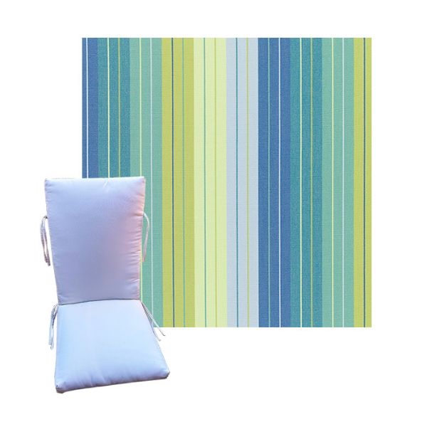 Sunbrella Seville Seaside Universal Patio Chair Cushion in 9 sizes. - Sunbrella Cushions for Chairs