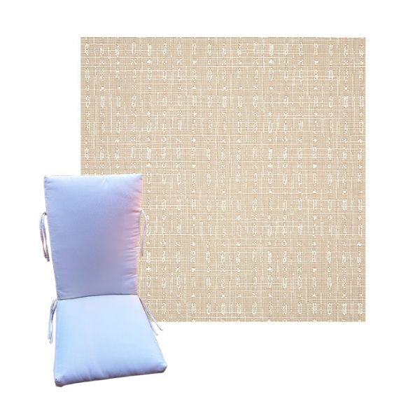 Sunbrella Pewter Linen Universal Patio Chair Cushion in 9 sizes. - Sunbrella Cushions for Chairs