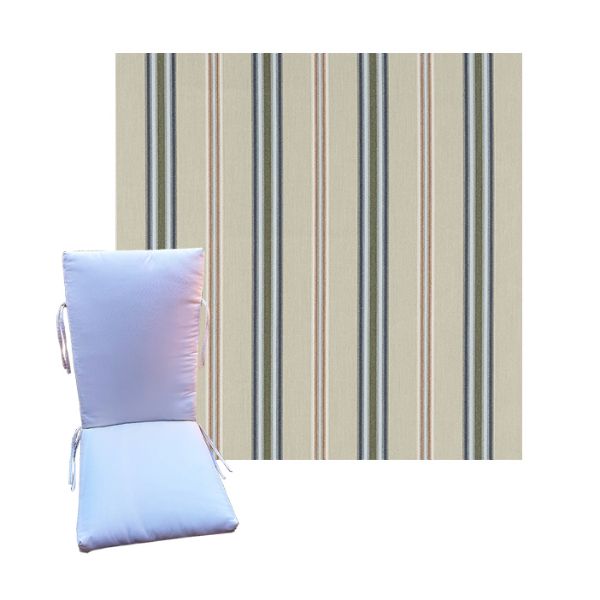 Sunbrella Saltillo Sagebrush Universal Patio Chair Cushion in 9 sizes. - Sunbrella Cushions for Chairs