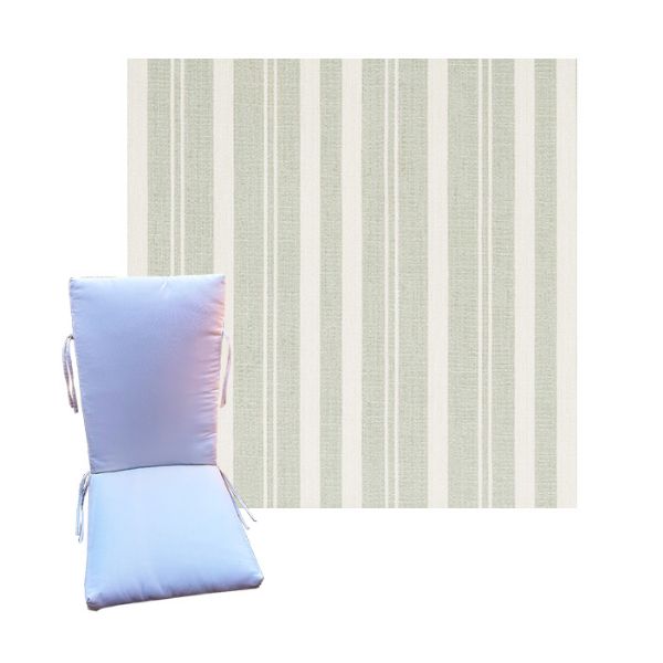 Sunbrella Tranquil Sage Universal Patio Chair Cushion in 9 sizes. - Sunbrella Cushions for Chairs