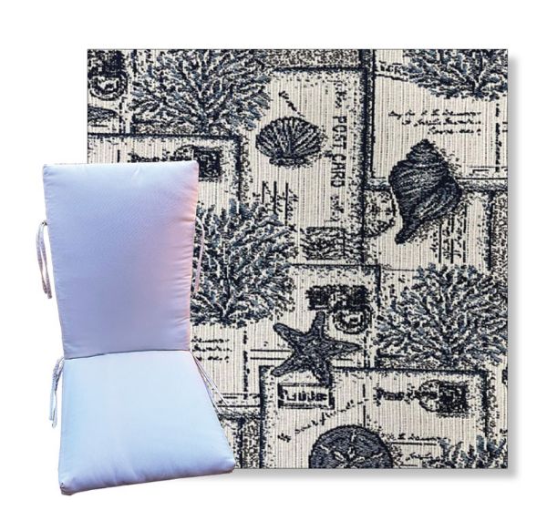 Retreat Dark Navy by Revolution Outdoor Fabrics - Universal Patio Chair Cushion With Ties