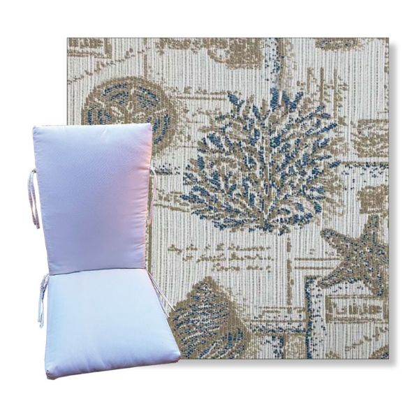 Retreat Sky by Revolution Outdoor Fabrics - Universal Patio Chair Cushion With Ties