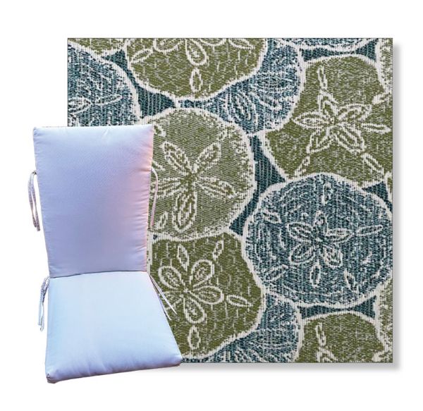 Sanddollar Grass by Revolution Outdoor Fabrics - Universal Patio Chair Cushion With Ties