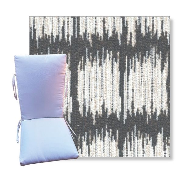 Sicily Charcoal by Revolution Outdoor Fabrics - Universal Patio Chair Cushion With Ties