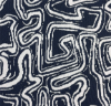 Squiggle Navy by Revolution Outdoor Fabrics - Universal Patio Chair Cushion With Ties