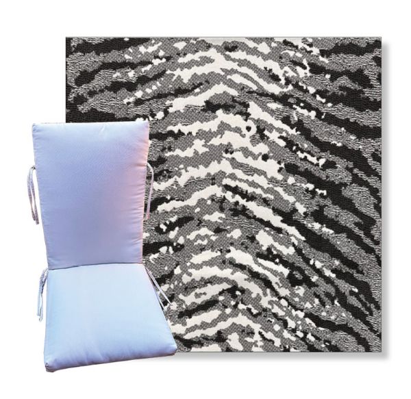 Tarzan Charcoal by Revolution Outdoor Fabrics - Universal Patio Chair Cushion With Ties