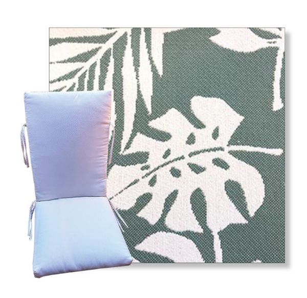 Tropical Water by Revolution Outdoor Fabrics - Universal Patio Chair Cushion With Ties