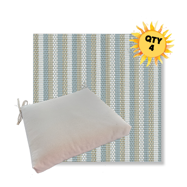 Outdoor Dining Chair Cushion Universal Sizes - Phifertex Sling Fabric Aquafino | Qty 4