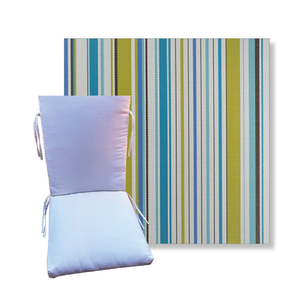 Universal Patio Chair Cushion With Ties in Phifertex Sling Fabrics  | 9 Sizes