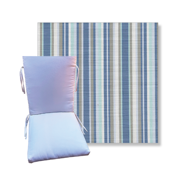 Universal Patio Chair Cushion With Ties in Phifertex Sling Fabrics  | 9 Sizes