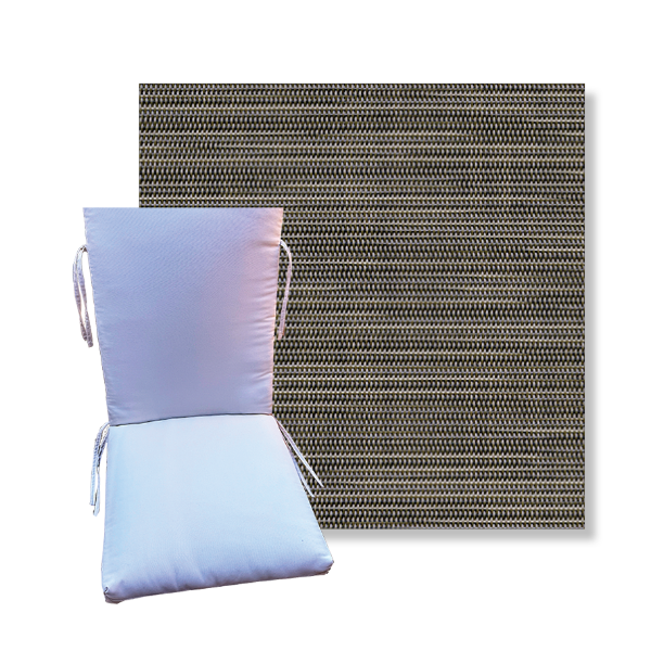 Universal Patio Chair Cushion With Ties in Phifertex Sling Fabrics  | 9 Sizes