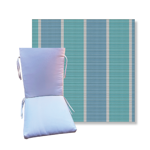 Universal Patio Chair Cushion With Ties in Phifertex Sling Fabrics  | 9 Sizes