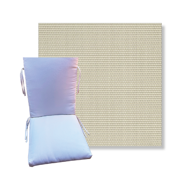 Universal Patio Chair Cushion With Ties in Phifertex Sling Fabrics  | 9 Sizes