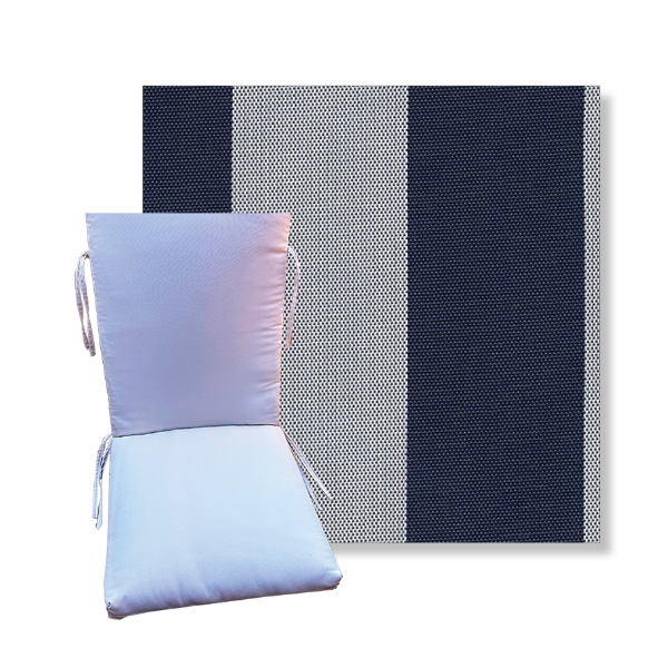 Universal Patio Chair Cushion With Ties in Phifertex Sling Fabrics  | 9 Sizes